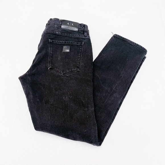 AX Armani Exchange Slim Black Denim Jeans J13 SZ32 - Picture 6 of 9